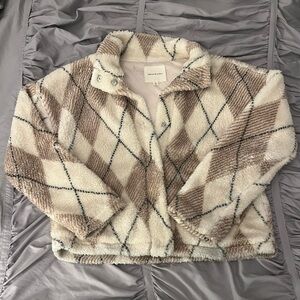 Cozy Plaid Argyle Sherpa Jacket